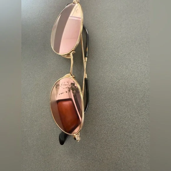 Ray-Ban Round Metal RB3447 in Gold /Rose Flash lenses